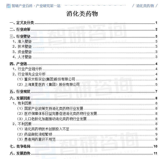 产业发展趋势预测智研产研中心——消化类药物产业百科【456】(图1)